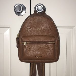 Coach Charlie Pebble Leather Mini Backpack
